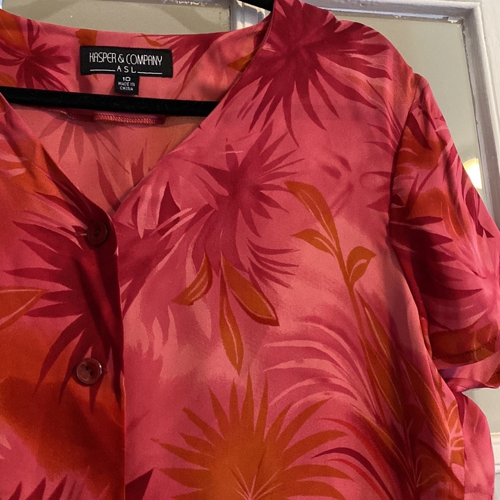 Pink silk patterned blouse - Picture 6 of 7